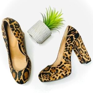 CALVIN Klein Monika Leopard Calf Hair Platforms
